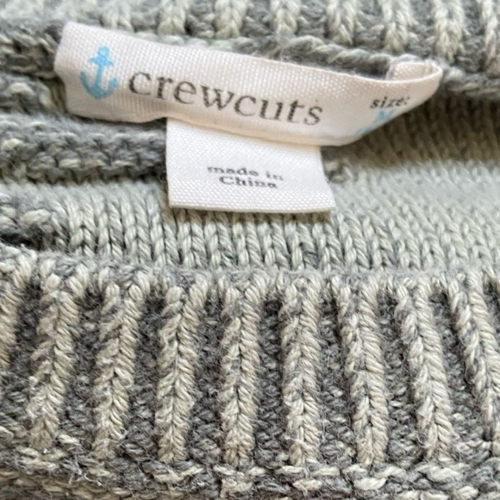Crewcuts boys green chunky knit Crewneck Sweater 5/6 - Picture 4 of 5